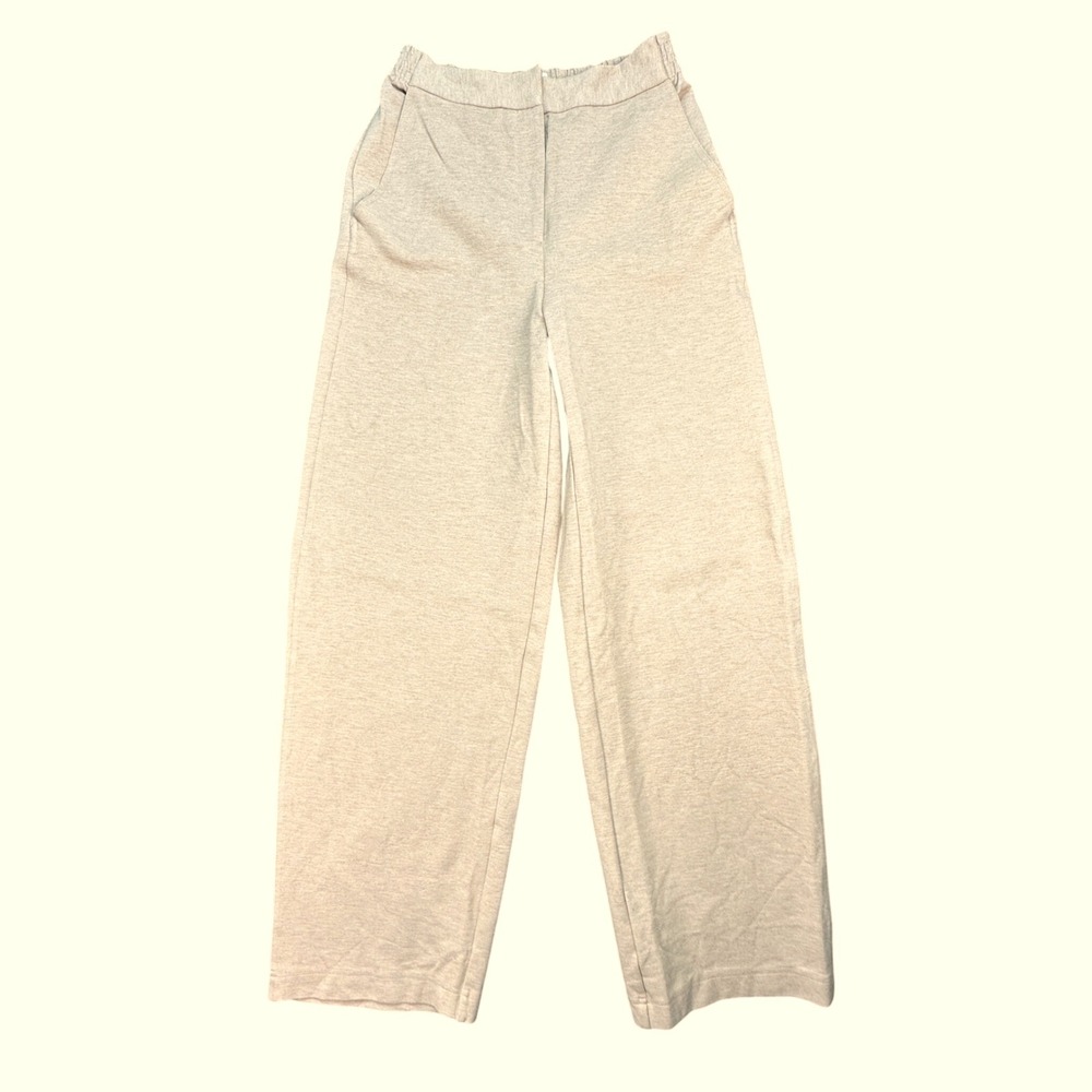 Aritzia The Group Babaton Wide Leg Lounge Pants Elastic Waist Beige‎ Size 2